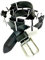 Equipride Argentinischer Polo Gürtel 100% Unisex Leder Schwarz Weiß 38 mm, schwarz / weiß, 32W
