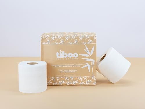 Tiboo Double Length 3Ply Bamboo Toilet Rolls - 64 Pack - Only 88p Per Roll