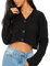 GirlzWalk Women's New Crop Cable Button Open Classic Knit Cropped Cardigan (Black, SM/UK 8-10)
