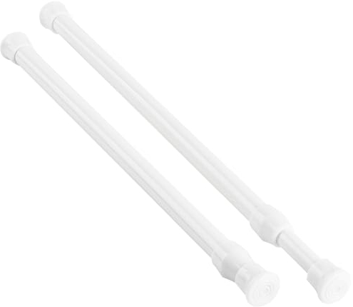 KXLIFE Gardinenstange mit Federspannung, 30,5 bis 50,8 cm, dünne Spannstange, kein Bohren, für Fenster, Schrank, Weiß, 2 Stück