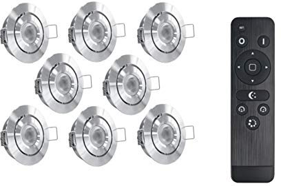 LEDUX 3W LED Einbaustrahler - SCHWENKBAR - IP44 Schutz, 3000K Warmweiß, Dimmbar, Flache Einbauleuchten für Innen- und Außen (8er-Set)
