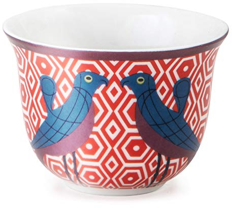 Images d'orient - Set di 6 tazze da caffè in porcellana Birds of Paradise, 60 ml