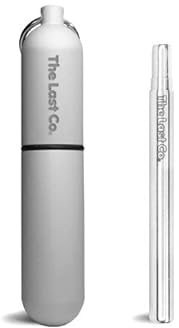 The Last Co. Reusable + Portable Telescopic Stainless Steel Straw with Keychain Case (Arctic Silver)