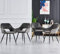 JYMTOM 4er-Set Samt-Esszimmerstuhl mit Stoffbezug, gepolsterte Sitzfläche mit offener Rückenlehne, Leichtbau Design, Esszimmersesel mit Metallbeinen, für Esszimmer, Wohnzimmer und Küche (4, grau)