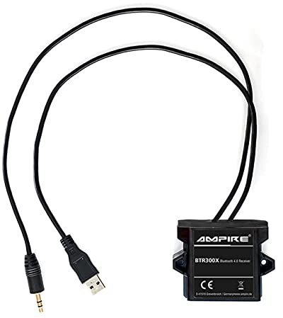 Ampire BTR300X universal Bluetooth-Adapter zum Musikstreaming mit Auto-Remote (3,5mm Klinke + USB, aptX), wasserdicht perfekt für Kfz/Auto/Home Hi-Fi/Boot/Marine