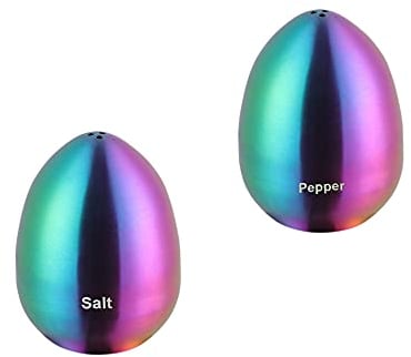Buyer Star Salt and Pepper Shaker Set of 2 Cute Spice Shaker Stainless Steel Metal Salt Holder Table Top Accessories Saleros para Cocina Modernos for Kitchen, Rainbow