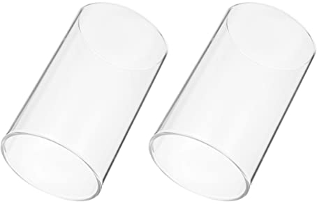 Milisten Glaskerzenhalter 2 Stücke Kerzenständer Halter Klarer Glaszylinder Öffnen Sie Beide Enden für Kaffee- Esstisch Hochzeit Dekoration- 8X20cm
