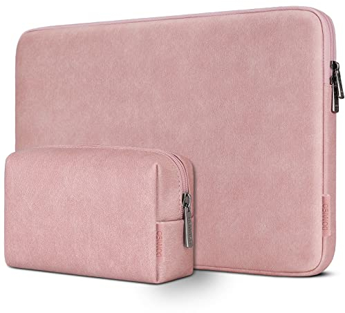 DOMISO 14 Zoll Laptoptasche Hülle Notebook Sleeve Schutzhülle Laptop Sleeve Case für 14 Lenovo Thinkpad P14s T14 L14 Gen 2 Ideapad Chromebook HP Dell Asus Wasserdicht Notebooktasche,Rosa