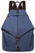 KONO Rucksack Canvas Daypack Damen Rucksäcke Vintage Umhängetasche Groß Schulterrucksäcke Reisetasche für Reise Outdoor Schule Blau