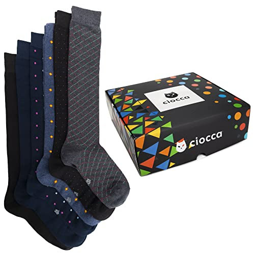 Ciocca Calze Uomo Lunghe Fantasia Caldo Cotone Morbide e Confortevoli - Confezione 3/6 Paia Autunno Inverno [BOXCW6_POIS_11_1]