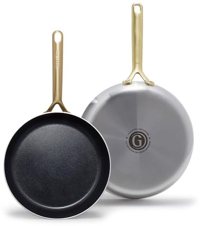GreenPan GP5 Stainless Steel 10 and 12 Frypan Set