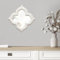 Sintosin Hängender antiker kleiner Wandspiegel, dekorativ, 24,4 cm, Used-Look, weiß, geformter Holzspiegel, Bauernhaus-Wanddekoration, Shabby-Chic-Glückskleeblatt, Wanddekoration für Wohnzimmer
