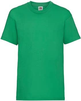 Coombb® Kids Cotton Rich Plain T Shirts Crew Neck Short Sleeve Value Weight Classic Fit Casual Top Kelly Green 5 to 6 Years
