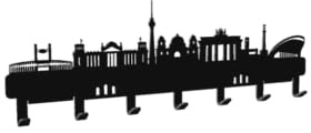 steland metallmanufaktur® Schlüsselbrett Skyline Berlin (30x10cm) – modernes Design ohne sichtbare Schrauben, extra Schlitze, Befestigung – Schlüsselhalter Flur Deko Schlüsselaufbewahrung