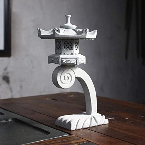 UZOURI Steinlaterne, Pagode, Gartendekoration, chinesisch/japanisch, 22 cm, Skulptur, Laterne, Terrassendekoration