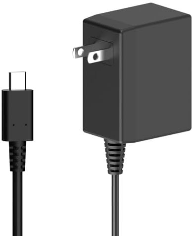 Switch Charger for Nintendo Switch, 39W 15V 2.6A AC Power Cord Charger Cable Adapter for Nintendo Switch Lite OLED, 6FT USB Type C Nintendo Switch Accessories Support TV Dock Mode and Fast Charge