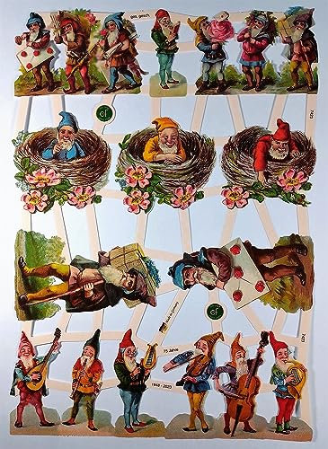 Zwerg Liebe Musik EF 7423 Glanzbilder Glanzbild Bild Posiebilder Scrapbook Deko GWI 479