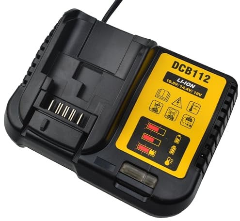 ZIBESTYU DCB112 Replacement Battery Charger Compatible with Dewalt 10.8V 14.4V 18V 20V Li-ion Battery DCB112 DCB115 DCB118 DCB102BP DCB107