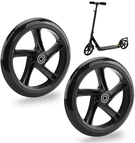 200x30mm Scooter Reifen Ersatzreifen 2 Stück Schwarze Hochwertige PU Material City Scooter Rollen,Universal Elektroroller Räder 200mm