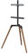 Hama Support TV sur Pied en Bois de Hêtre Pivotant Garantie 10ans (Trépied TV, téléviseur 65 81 à 165 cm 35Kg, Hauteur Réglable, Socle TV autoportant, Support de Sol Compatible VESA) Noir Marron