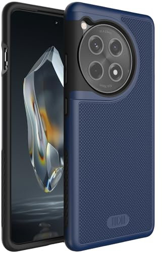 TUDIA DualShield Grip compatibile con Cover OnePlus 12R 5G (2024), [MergeGrip] Doppio Strato Antiurto Sottile Grado Militare Antiscivolo Resistente Rigida Custodia Protettiva (Blu Indaco)