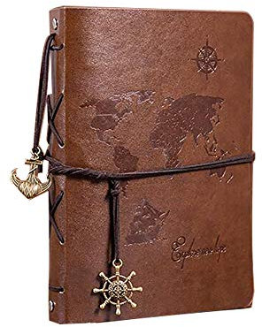 GamTelightpe Weltkarte Fotoalbum, 18 x 22 cm, Leder, Scrapbooking, Vintage, Hochzeit, Fotoalbum, Braun