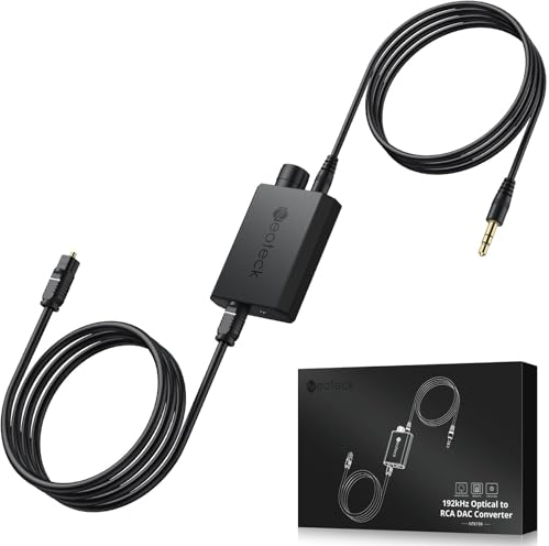 Neoteck Convertidor DAC 192kHz Convertidor SPDIF a 3,5mm con Ajuste de Volumen y Chip Amplificador de Audio Convertidor Digital a Analógico Compatible con 3,5mm Auriculares Altavoces de Ordenador etc.