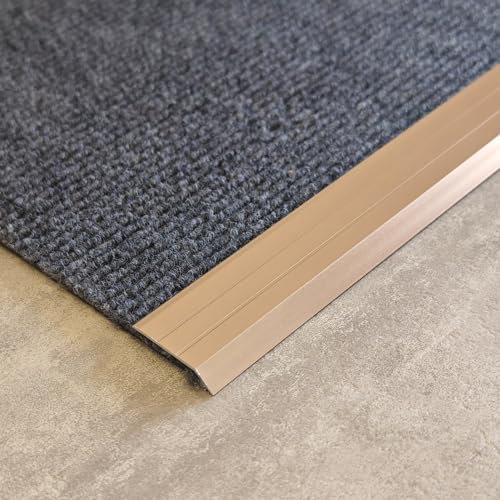 ZZLQIAN Aluminium Carpet Cover Strips - 2Pack × 90cmDoor Floor Bar - Tile/Laminate/Lino/Wooden Floor to Vinyl or Carpet Transition Strip- Doorway Threshold Bar/Ramp Edging Trim