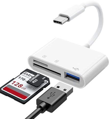 USB C SD Card Reader,USB C to SD Card for iPhone 15/iPad/Mac/Laptop, Type C Memory Card Adapter for iMac, iPad Pro/Air/Mini, MacBook Pro/Air, MicroSD/SD,Galaxy