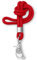 Dinalu, Neck Lanyard silber, Halskette-Schlüsselband, Schlüsselanhänger lang, Umhängeband mit Ring für Schlüssel, Schlüsselkette hot red, Schlüsselkette mit Karabiner rot
