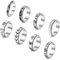JeweBella 8 Stück Ring Set für Damen Herren Hypoallergen Edelstahl Ring Blume Moon Star Ringe Band Ringe für Frauen Männer Größe 52-65