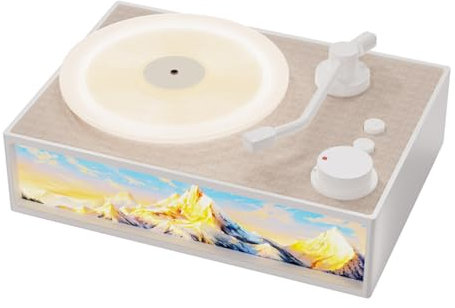 2 in 1 Essential Oil Diffuses Bluetooth Speakers, Essential Oil Aromatherapy Diffusers With Bluetooth Speakers and Illustration Lights, Diffusers for Home Bedroom Office, Phonograph Design (White)