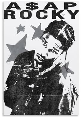 ijshndgn ASAP Rocky-Poster, Vintage-Kunst, Raumdekoration, ästhetisch für Schlafzimmer, Wohnzimmer, Wände, ästhetisches Poster, 30 x 45 cm, ungerahmter Stil