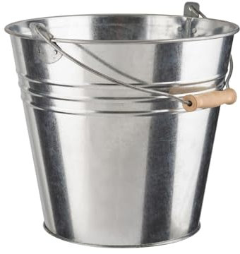 HOMESHOPA Galvanized Steel Bucket, 9 Litre 1 Pack Heavy-Duty Metal Bucket with Handle, Rust Resistant Multipurpose Water Pail for Hot Ash Home Garden Waste Cleaning Storage