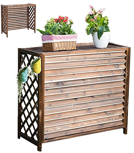 Persiane artigianali in legno massello per condizionatori d'aria centralizzati Coperture finestra esterna Condizionatore d'aria Schermo di recinzione con aria condizionata e pompa di calore Griglie