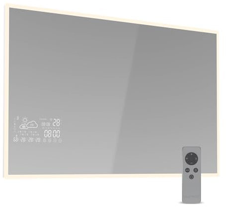 blumfeldt Infrarotheizung 600W – Wandmontage, Smart Mirror mit LED-Anzeige, IP44, App-Steuerung, Überhitzungsschutz, für Bad & Feuchträume, 12-15 m², Infrarot Wandheizung