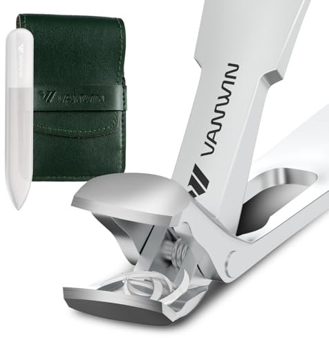 VANWIN Coupe-Ongles pour Seniors Ongles Épais, Coupe Ongle Pieds avec Tête Inclinée Améliorée Grande Ouverture Robuste avec Récupérateur pour Hommes et Femmes