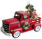 Perfeclan Roter LKW mit Weihnachtsbaum, LKW mit Baum, Desktop-Ornament aus Metall, Vintage-Auto für Bauernhaus, Schrank, Wohnzimmer