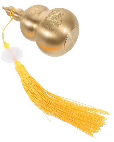 Warmhm Vintage Brass Gourd Feng Shui Ornament Chinese Decorative Gourd Statue Brass Craft Home Office Decor Random Style