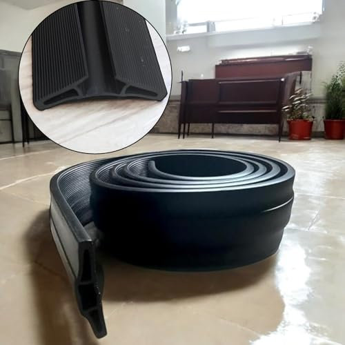 Pro Home Floor Cable Protector Heavy Duty Rubber Wire Cover Non-Slip Protect Cables & Prevent Trip Hazards Outdoor Cord Protector (1m)