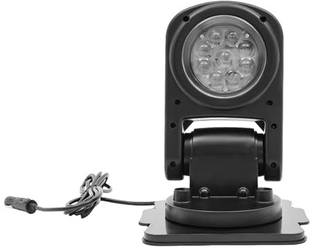 Projecteur de recherche pour bateau avec 9 perles de lumière LED, projecteur de recherche 12 V/24 V, 45 W avec télécommande, 8000 lm, projecteur de recherche LED pour véhicules tout-terrain, ATV,