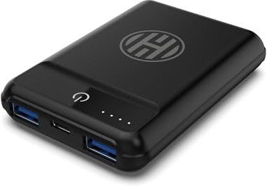 HALO 5k Power Bank - Tragbares Handy-Ladegerät - Power Bank mit bis zu 2 Ladungen - 2er Pack (Schwarz und Teal)