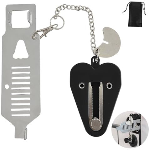 IGXX Door Lock, Portable Door Lock, Door Lock Without Drilling, Hotel Door Lock Travel Safety, for Hotels, Dormitories, Apartments, and More(Black)