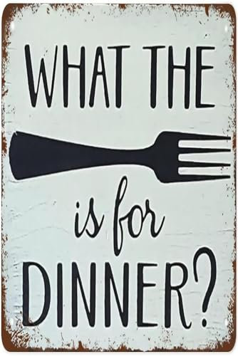 Vintage Metal Tin Signs What The Fork Is For Dinner Sign Funny Kitchen Wall Decor Decorations Home Bar Pub Cafe Farm Room Poster Yard Gift 5.5x8 inch - Home Decor