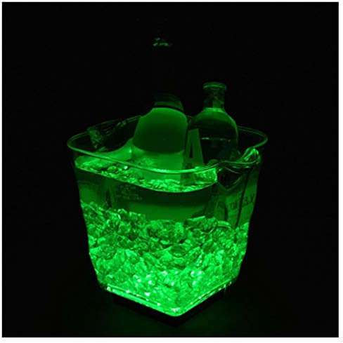 ZJFHEYUO Ice Bucket Ice Bucket, Ice Bucket, Champagne Cooler Beverage Bar Ice Bucket 5L Colorful Ice Bucket, Cooler Bucket Transparent Champagne Keg Insulation Beer Fridge Rechargeable Food