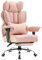 COMHOMA Gaming Stuhl, ergonomischer Bürostuhl, Schreibtischstuhl mit verstellbare Armlehnen, Taschenfederkern-Lendenwirbelstütze für große und hohe Personen, 150 kg, breiter Sitzfläche, rosa