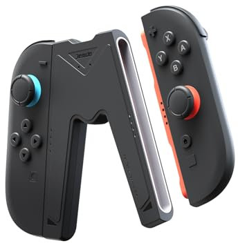 JEMDO Ladegriff Kompatibel mit Nintendo Switch 2 Joy-Con – Magnetische ladegriff mit LED-Anzeige, ergonomischem Controller Halter & USB-A auf Type-C Kabel im Lieferumfang enthalten - Schwarz