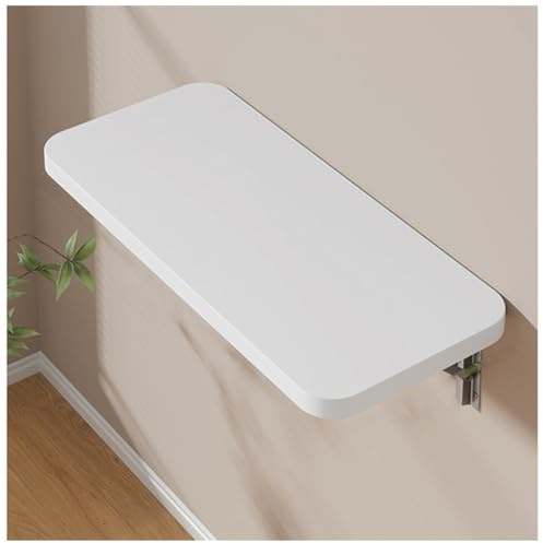 Klapp Wandtisch Kleiner Schreibtisch,Wandklapptisch Aus Massivholz, Platzsparender Esstisch Aus Holzfür Schreibtisch,Esszimmer & Arbeitszimmer,Weiß,40X20cm