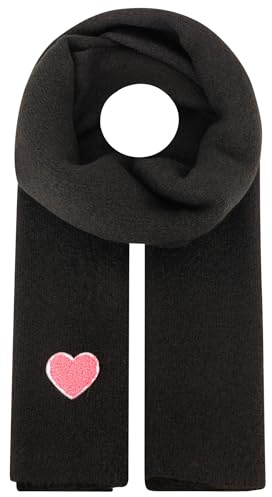 Zwillingsherz Damenschal mit Herz-Patch - Eleganter Schal Freizeitschal Winterschal – Tuch für Frauen Damen Mädchen - Hochwertiger Herbstschal - Frühjahr Herbst Winter
