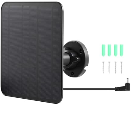 ALCXAZS Solar Charger For Ring Camera Stick Outdoor Cam Mount Panel Kit With Charging Stick Solar For Ring Up Cam, Black